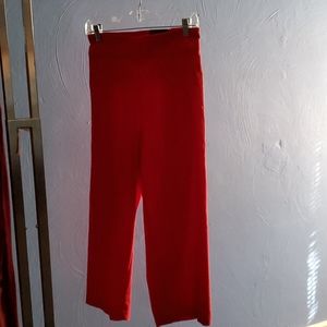 Red plus size crop pants